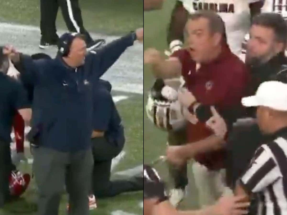 BOWL COACH FIGHT: Bret Bielema Made Shane Beamer Lose His Fucking Mind After Taunting Him During an Injury Timeout