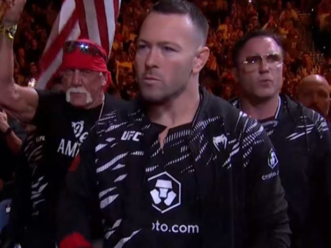 Hulk Hogan & Chael Sonnen Walked Colby Covington Out To The Cage Tonight