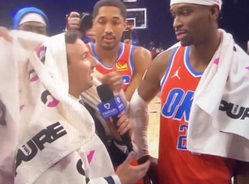 Thunder Sideline Reporter Nick Gallo Staying Locked In During His Postgame Interview Was A Masterclass In Mental Toughness